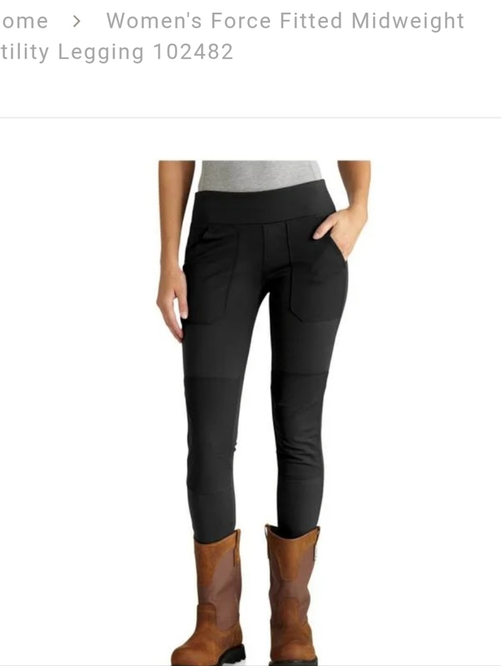 Carhartt Force Fitted Midweight Utility Legging Sz L(12/14) Black